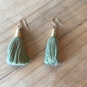 Natalie Borton sage tassel earrings